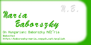 maria baborszky business card